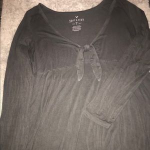 Gray Quarter Length Sleeve Top